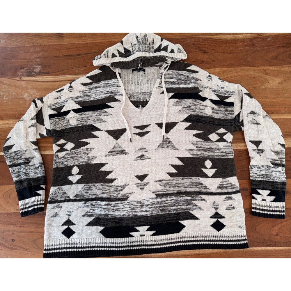American Eagle Outfitters Southwestern Hooded Sweater Large Cotton Aztec